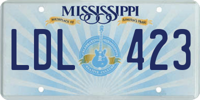 MS license plate LDL423