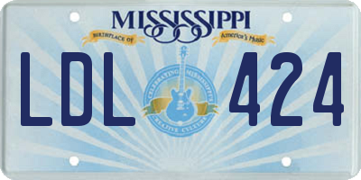 MS license plate LDL424