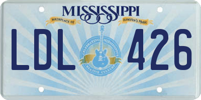 MS license plate LDL426