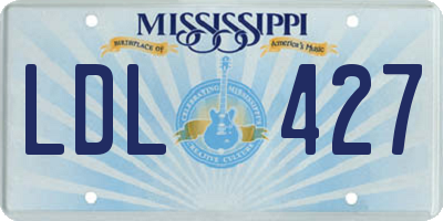 MS license plate LDL427