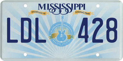 MS license plate LDL428