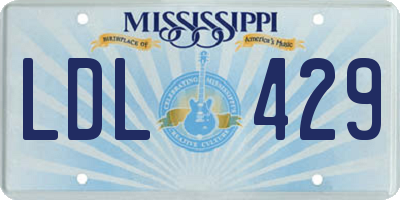 MS license plate LDL429