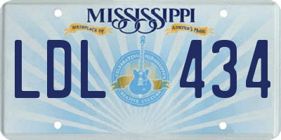 MS license plate LDL434