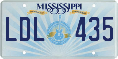 MS license plate LDL435