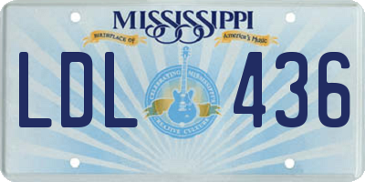 MS license plate LDL436