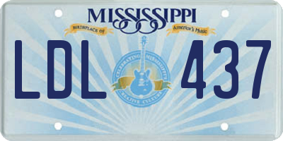 MS license plate LDL437