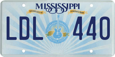 MS license plate LDL440