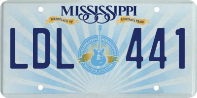 MS license plate LDL441