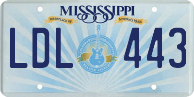MS license plate LDL443