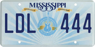 MS license plate LDL444