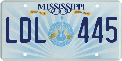MS license plate LDL445