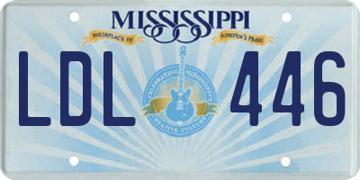 MS license plate LDL446