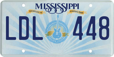 MS license plate LDL448