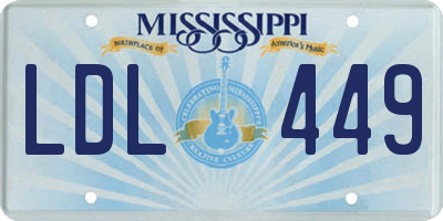 MS license plate LDL449