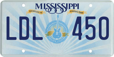 MS license plate LDL450