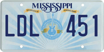 MS license plate LDL451