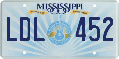 MS license plate LDL452