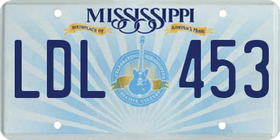 MS license plate LDL453