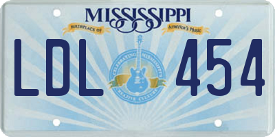 MS license plate LDL454