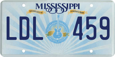 MS license plate LDL459