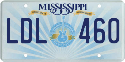 MS license plate LDL460