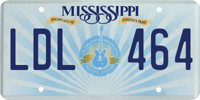 MS license plate LDL464