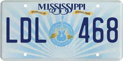MS license plate LDL468