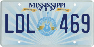 MS license plate LDL469