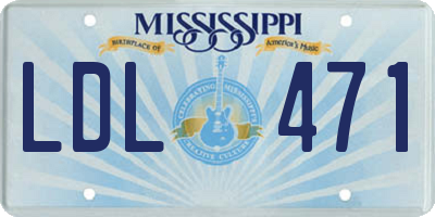 MS license plate LDL471