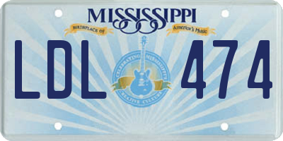 MS license plate LDL474