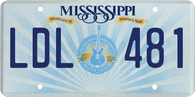 MS license plate LDL481