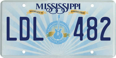MS license plate LDL482