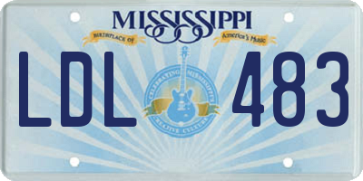 MS license plate LDL483