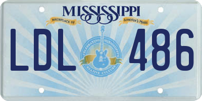 MS license plate LDL486