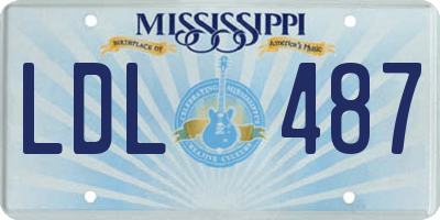 MS license plate LDL487