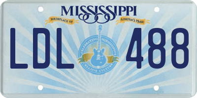 MS license plate LDL488