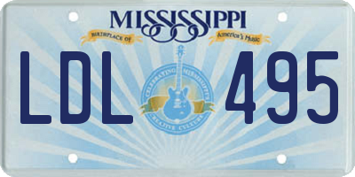 MS license plate LDL495