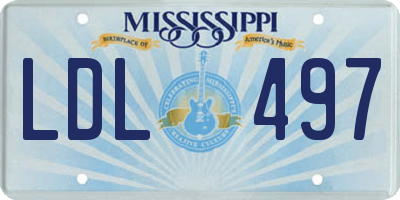 MS license plate LDL497