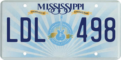 MS license plate LDL498
