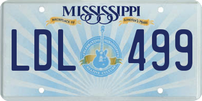 MS license plate LDL499