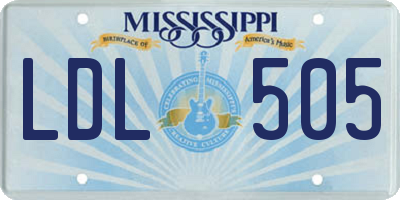 MS license plate LDL505