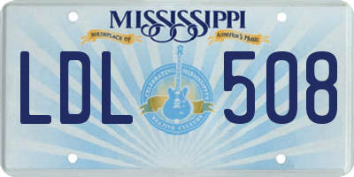 MS license plate LDL508