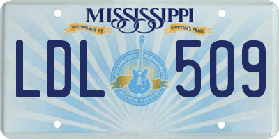 MS license plate LDL509