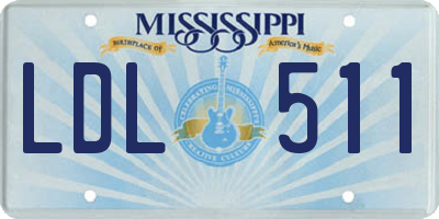 MS license plate LDL511