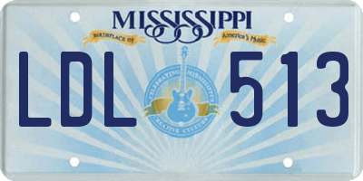 MS license plate LDL513
