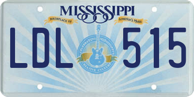 MS license plate LDL515