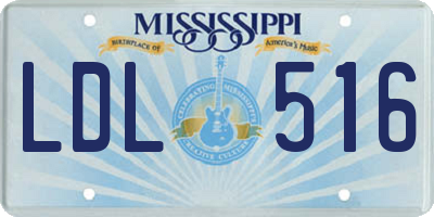 MS license plate LDL516