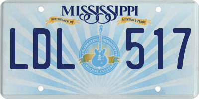 MS license plate LDL517