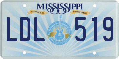 MS license plate LDL519