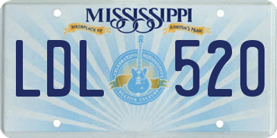 MS license plate LDL520